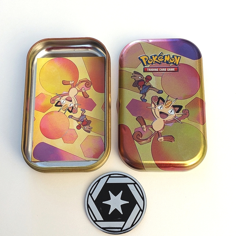 Empty Pokemon 151 Meowth Hitmonchan Mini Tin